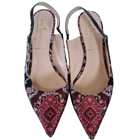 KATE SPADE Women's Valerie Pointed Toe Slingback Kitten Heel Pump 7M Broce - Picture 2 of 8